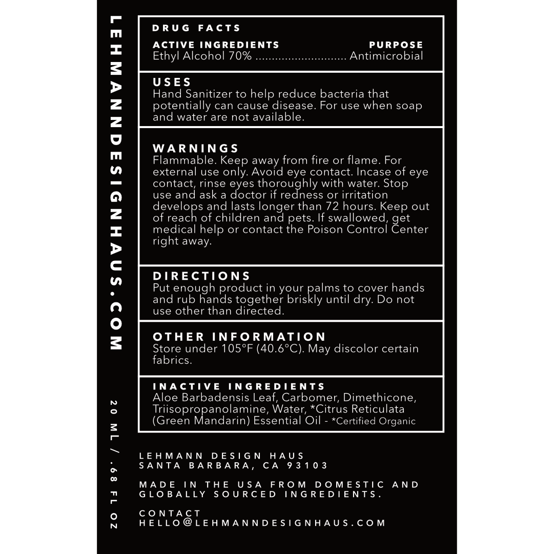 Green Mandarin Hand Sanitizer Spray (3-Pack) | Natural & Non-Toxic | Handmade